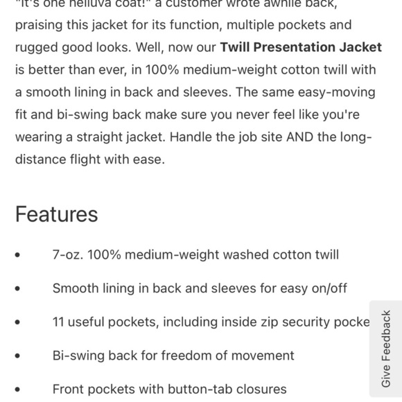 Duluth Trading Cotton Twill Presentation Jacket Navy Sz Medium 2 button - Picture 8 of 9